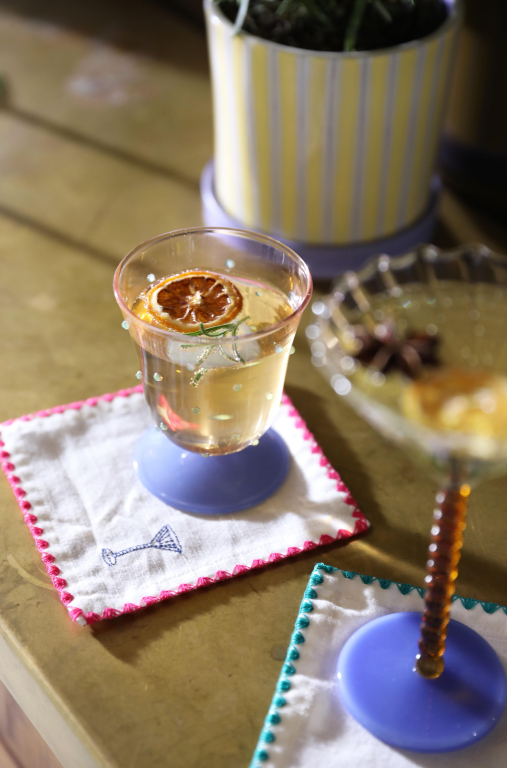&klevering Zigzag cocktail servet set van 4