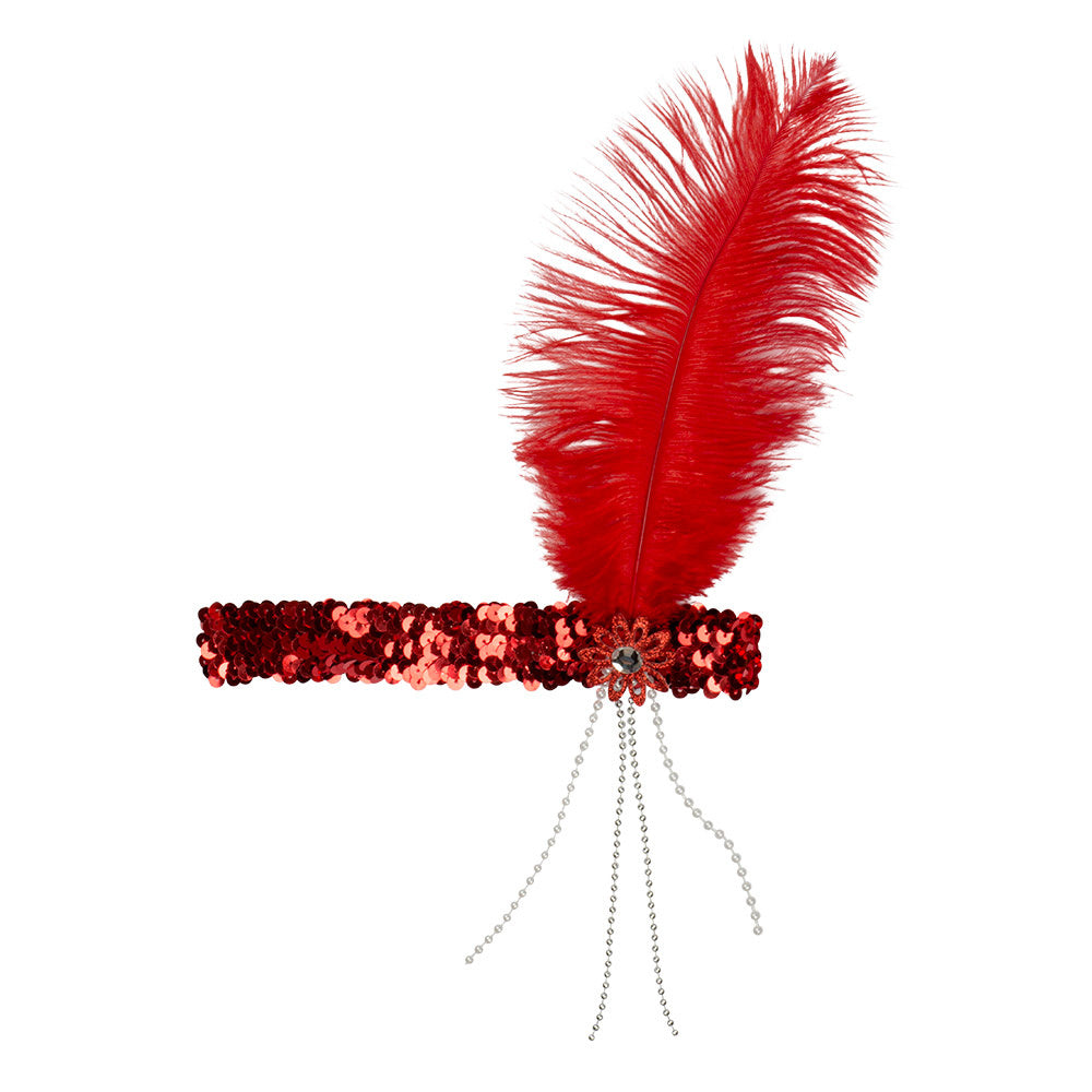 Rode Hoofdband Flapper Veer