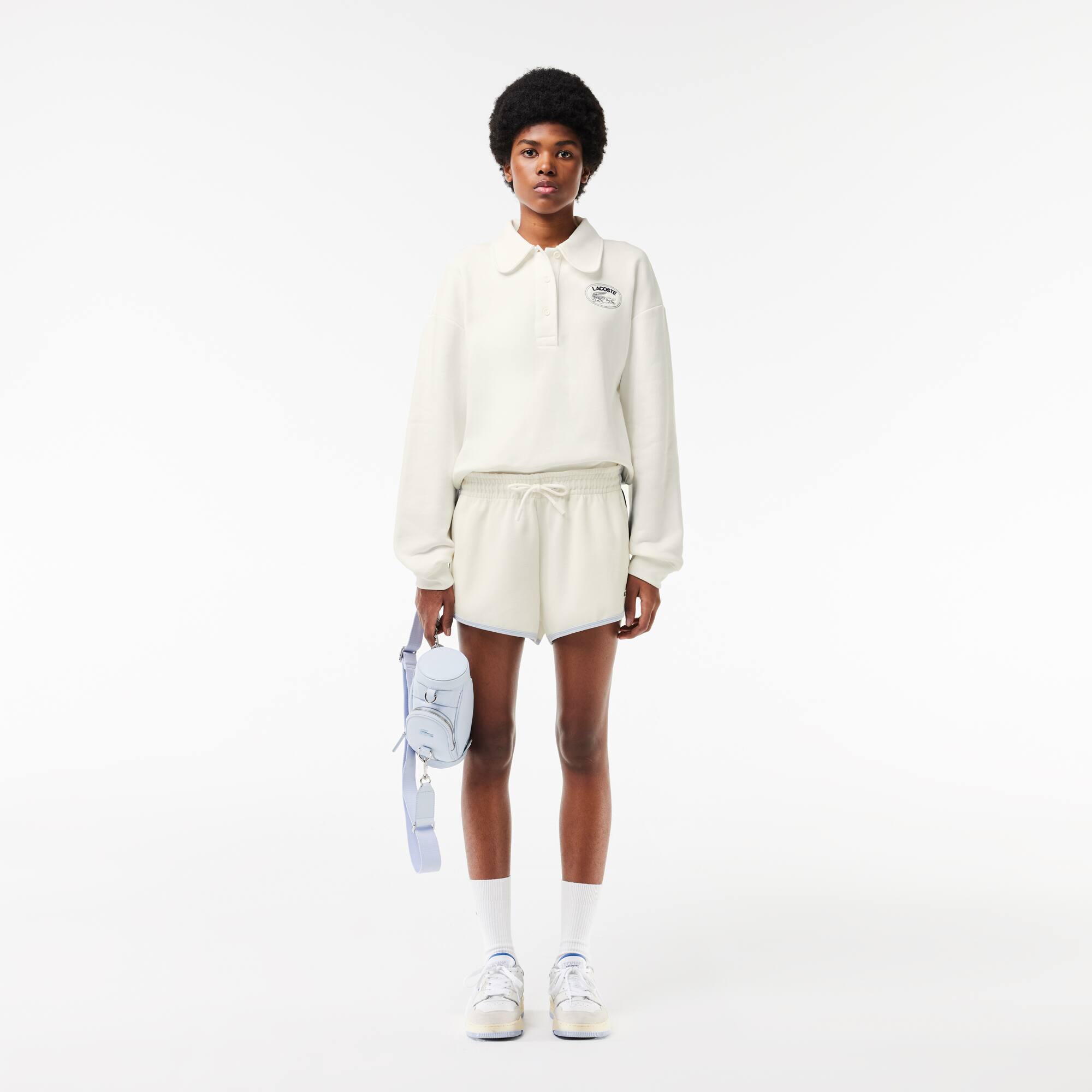 Jogger-Sweatshirt mit Polokragen und LACOSTE-Stickerei Sweatshirts - Weiss - Lacoste - Damen