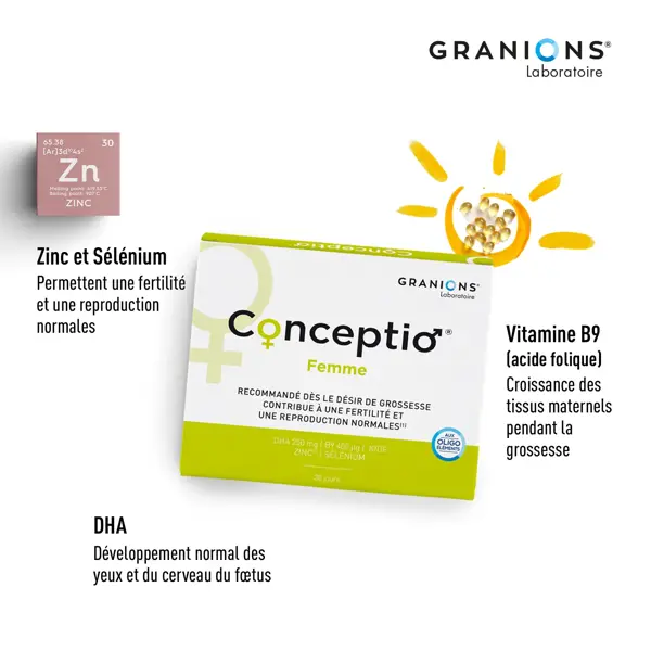 Kit de Fertilidade Granions Conceptio para Mulheres e Homens - Otimiza a Fertilidade do Casal