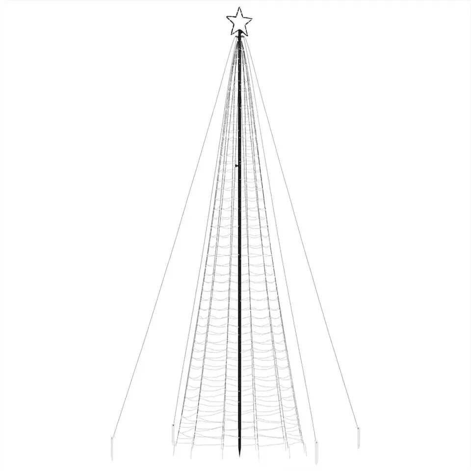 vidaXL - LED-kerstboom met spikes 1534 LEDs 166,5x500 cm - Warmwit - Koper