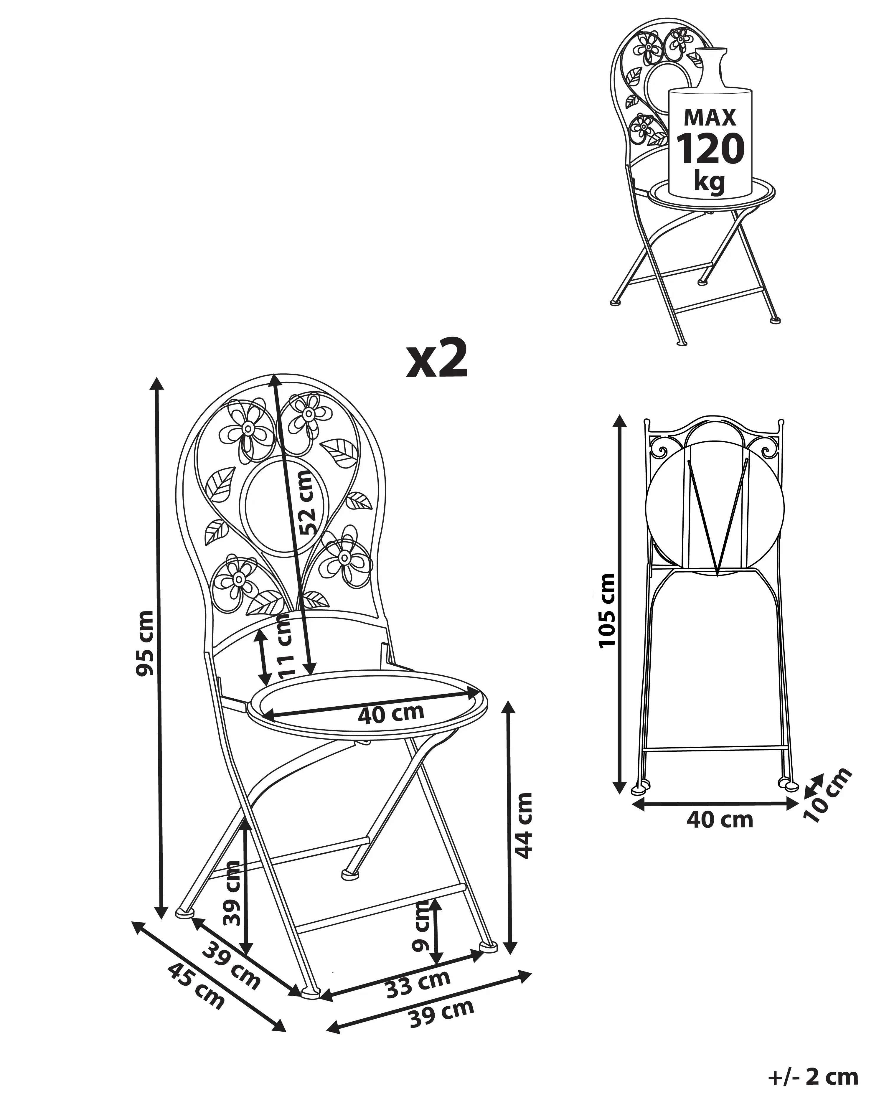 Set van 2 tuinstoelen YAVIZA inklapbaar Metaal Lichtbeige