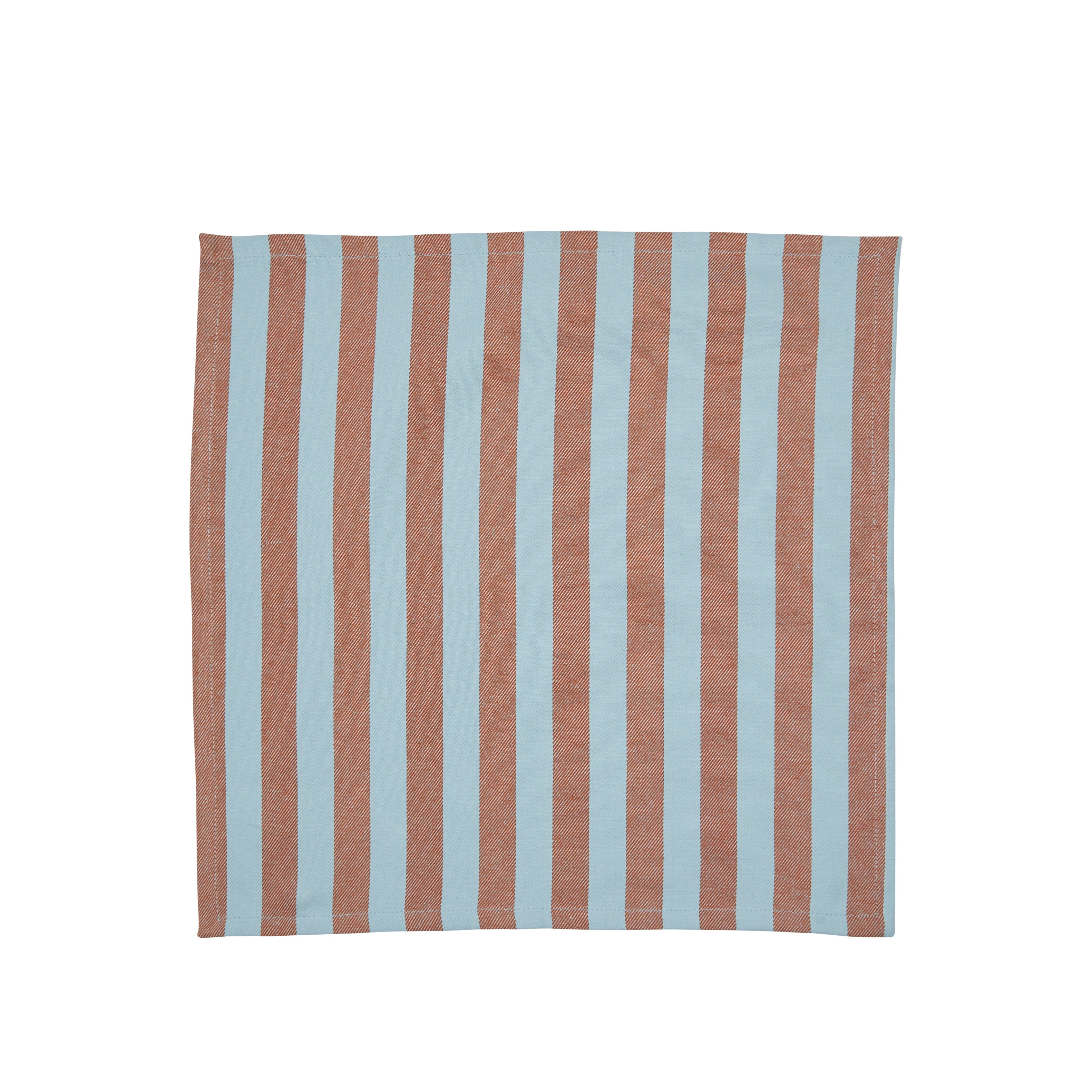 Gorms  Stribet stofserviet, blå/karamel - 45x45 cm.
