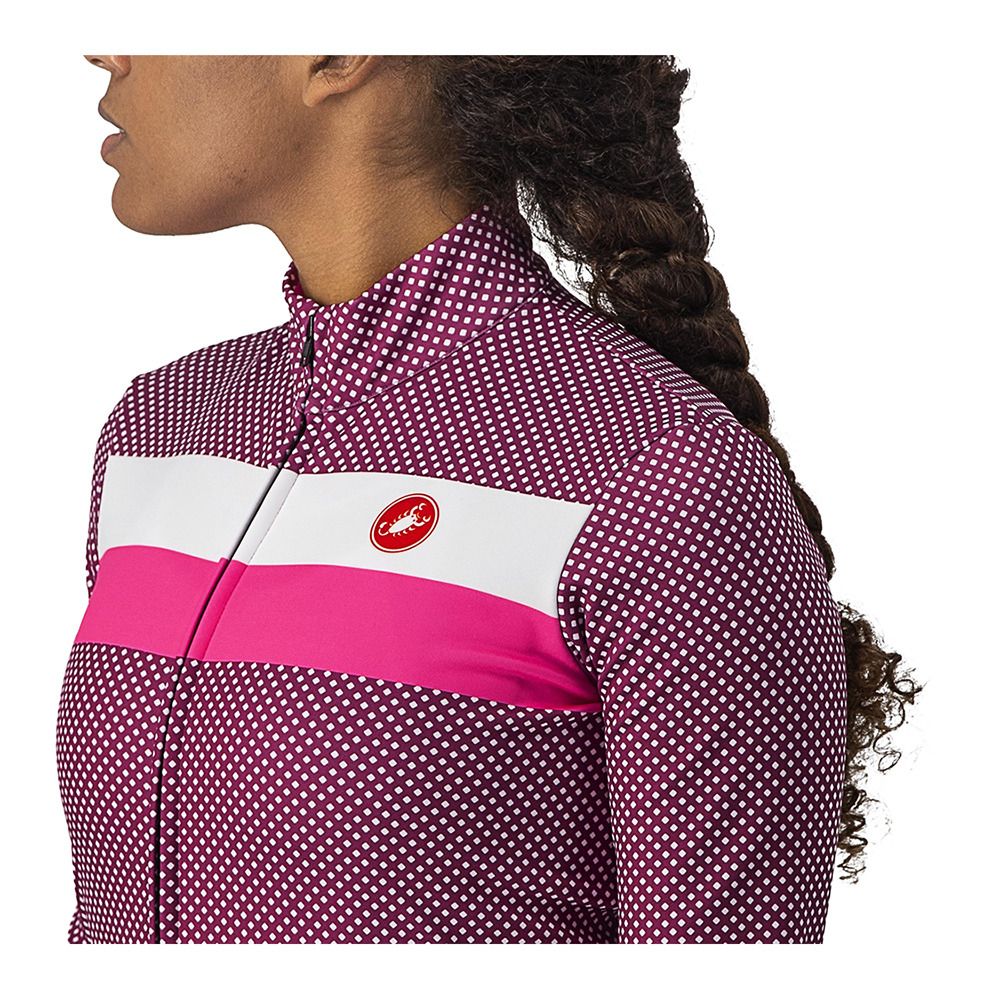Castelli VOLARE LS - Maillot Femme cyclamen/white/pink fluo
