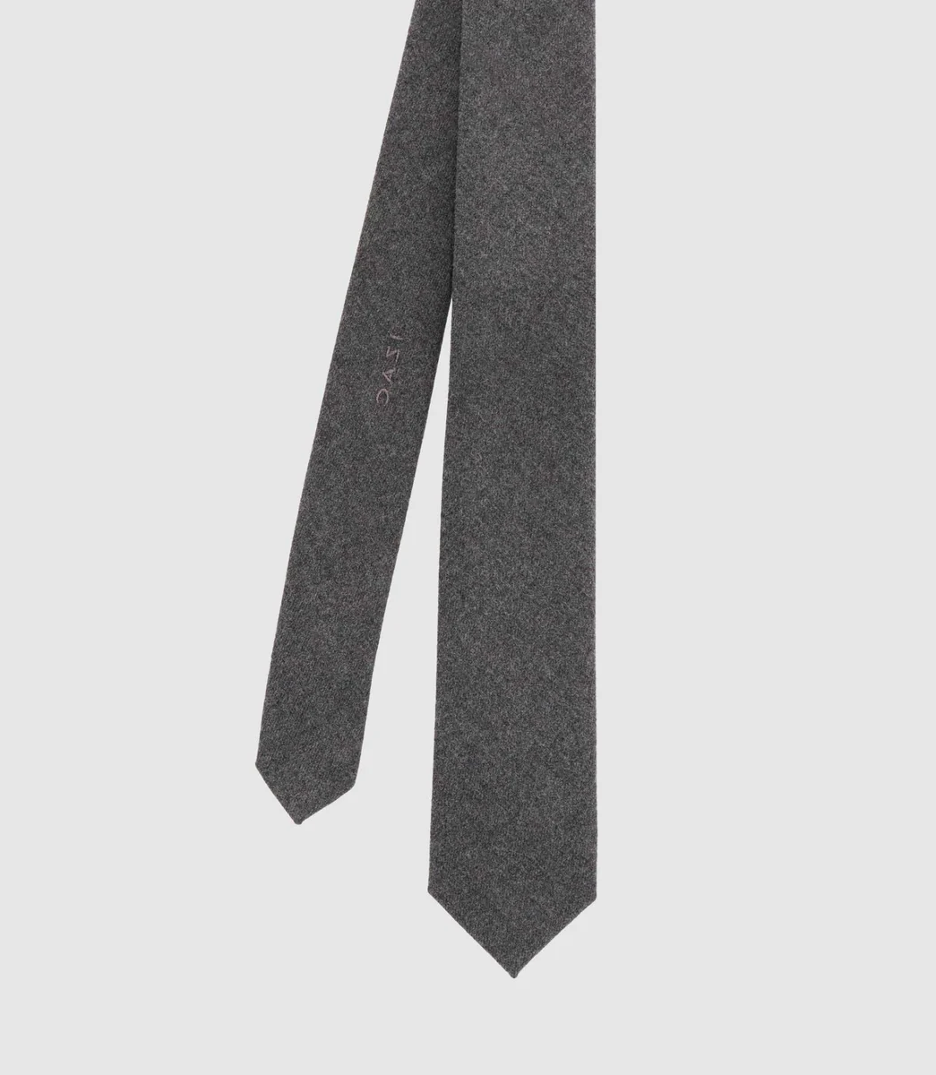 Cravate unie slim 5 cm gris MATA
