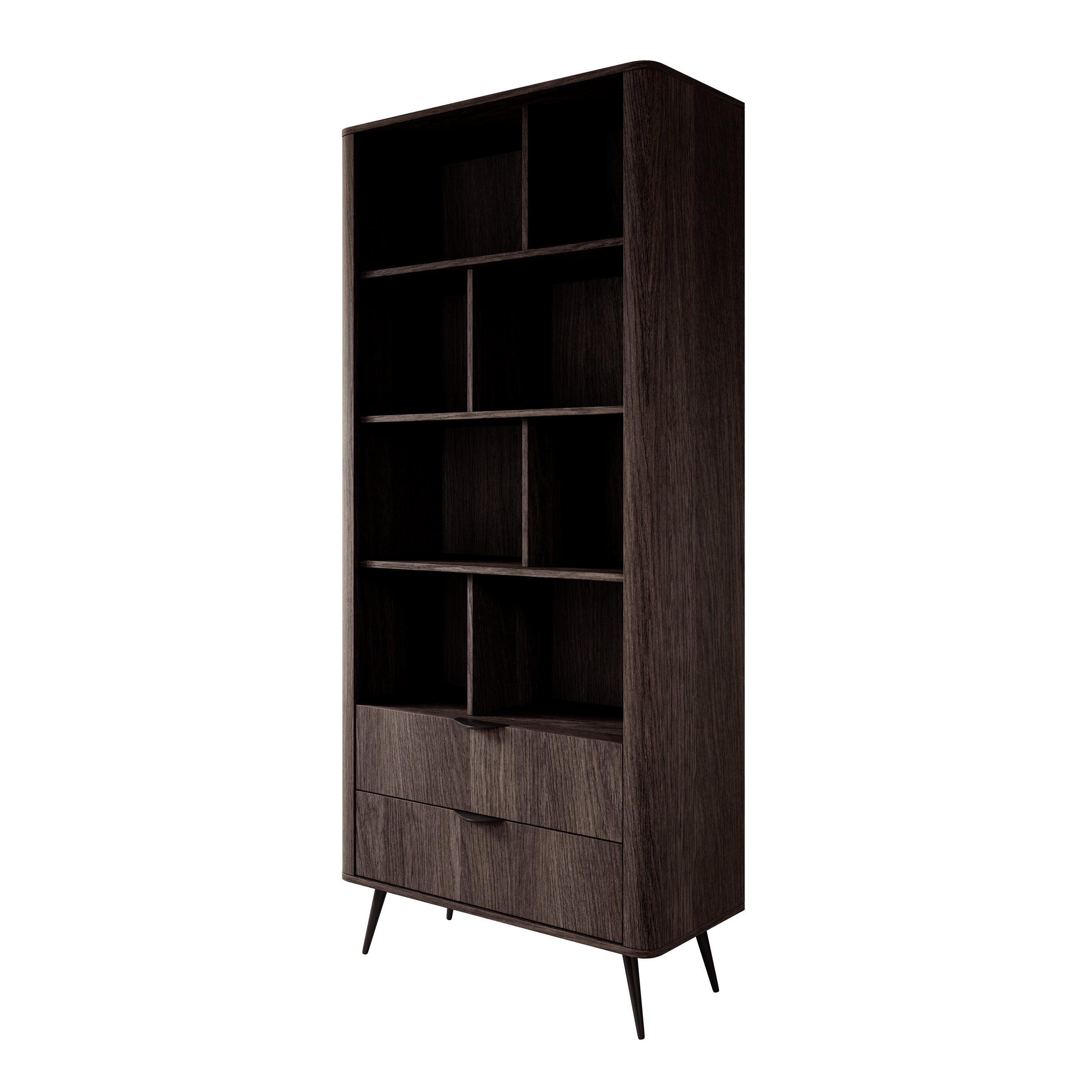 Victoria - Boekenkast - Donker eiken - 88x38x194 cm