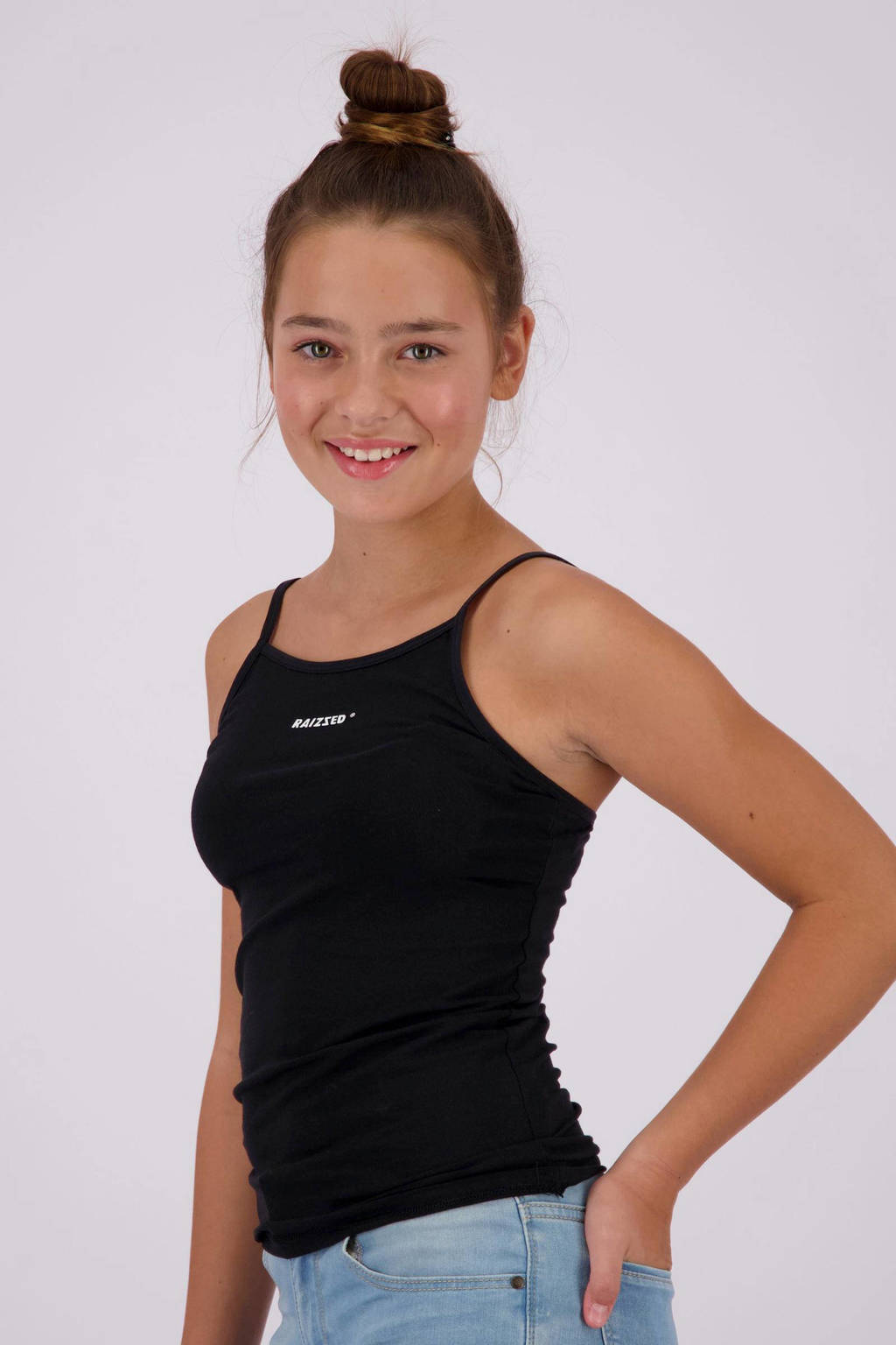 singlet Nora - set van 2 zwart/grijs melange