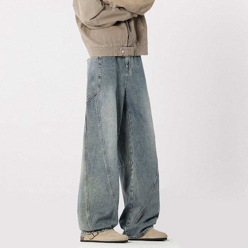 Priam - Mid Rise Washed Wide Leg Cargo Jeans