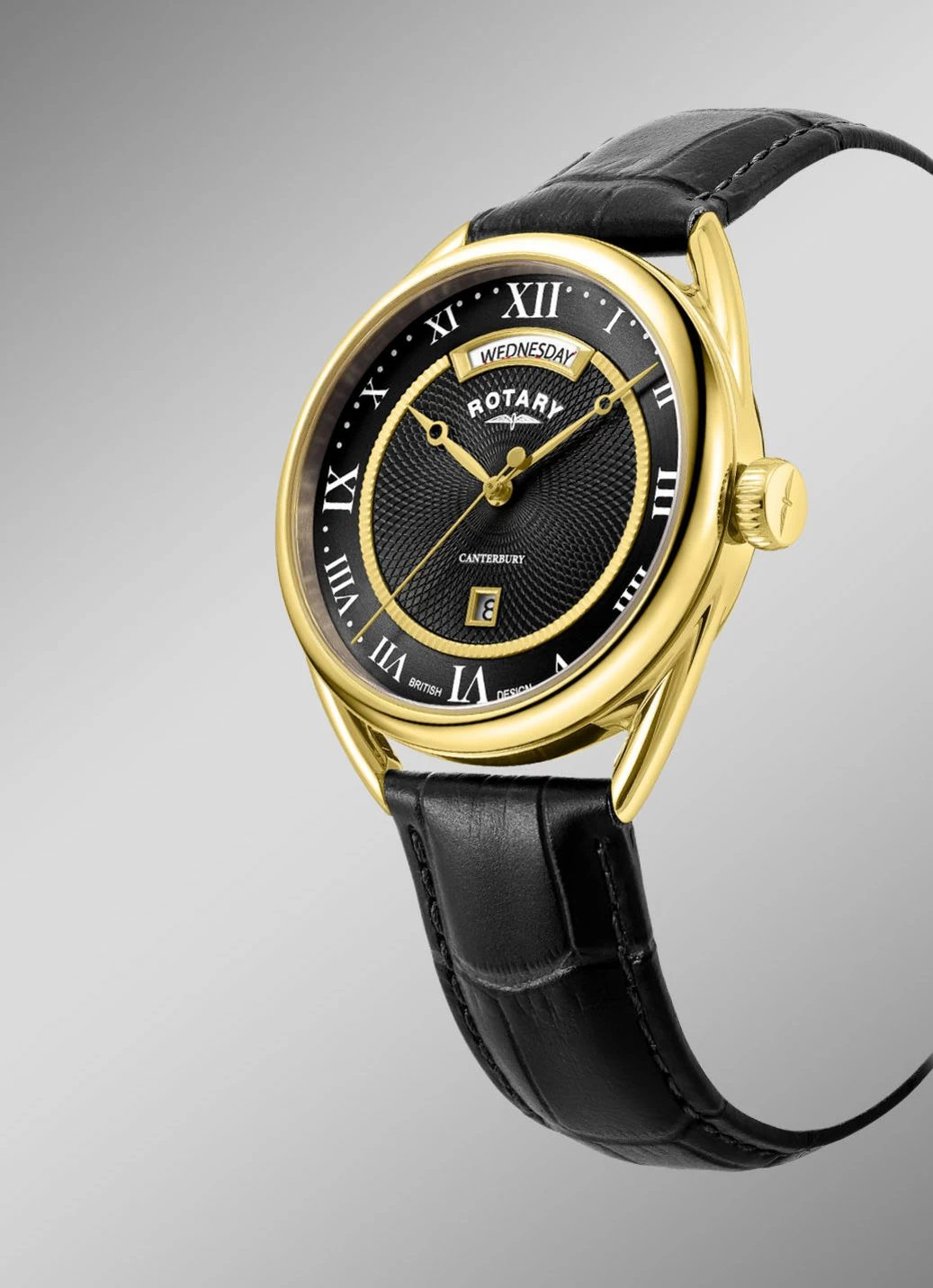 Rotary Quartz-Herrenuhr mit Lederband