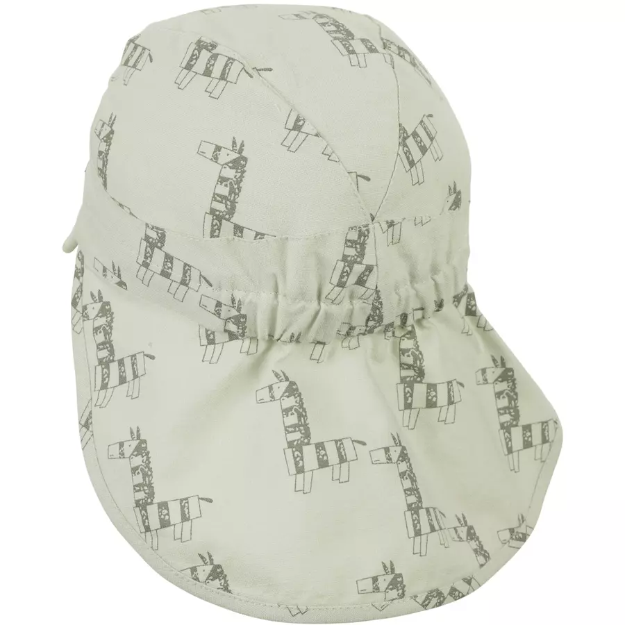 Sterntaler Schirmmütze mit Nackenschutz Zebra mittelgrün