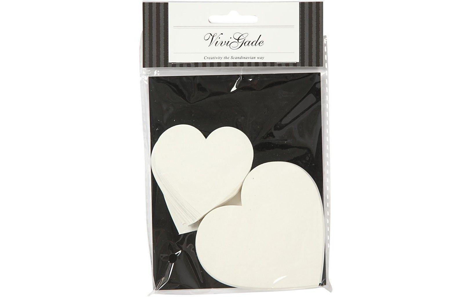Geschenk-Topper Herzen, 6 + 8.5 cm, WeissHerzen