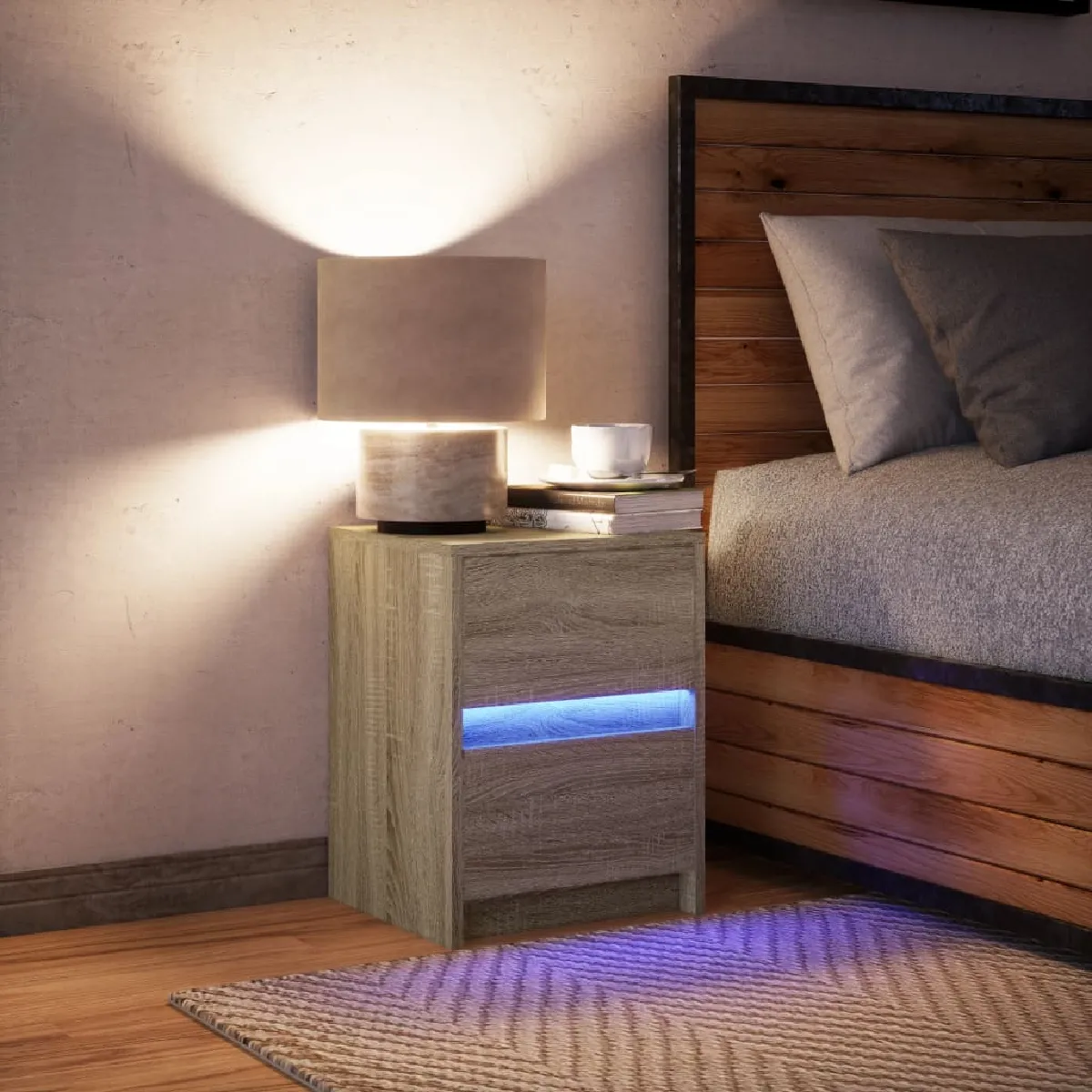 vidaXL LED - Chêne sonoma