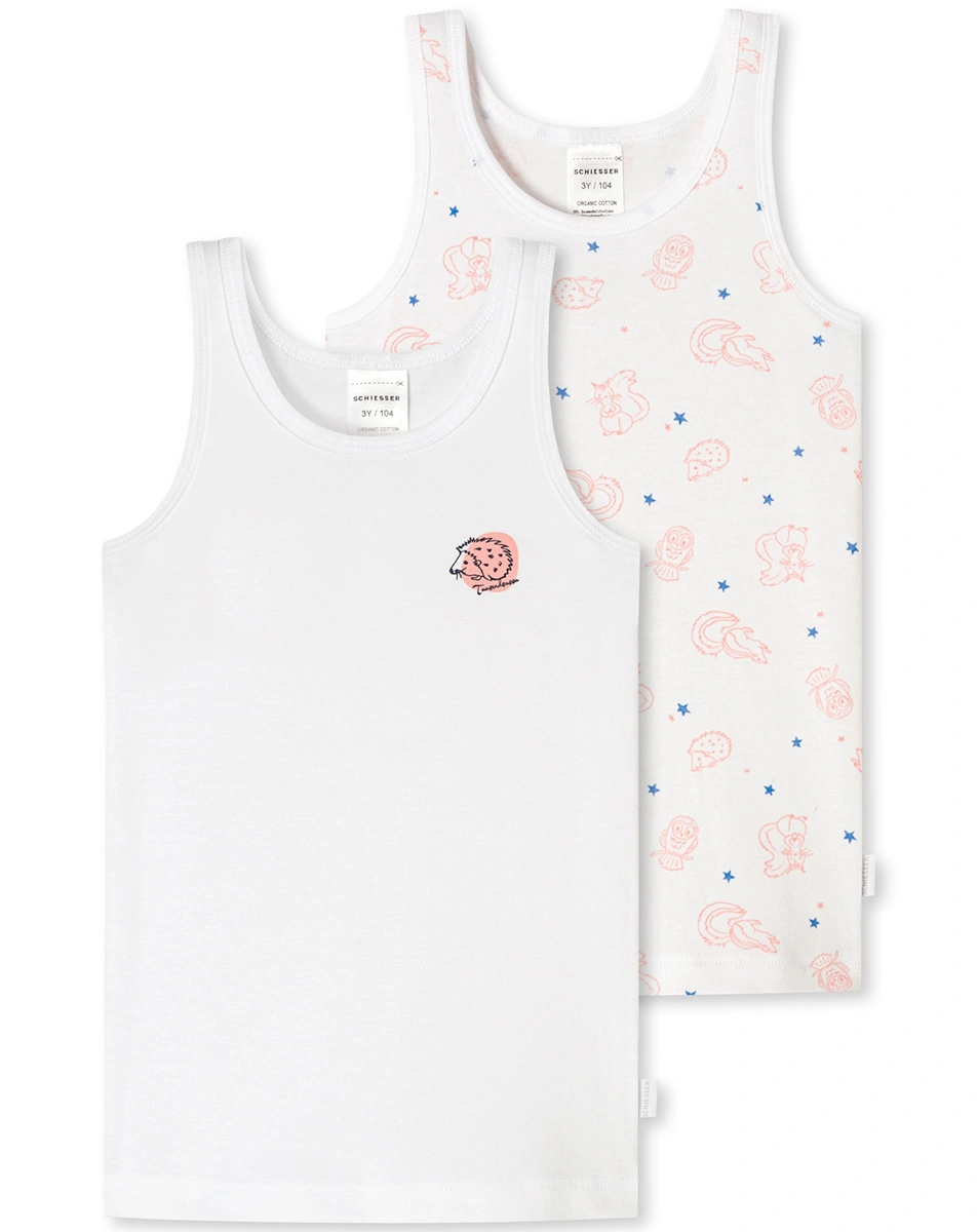 Unterhemd HEDGEHOG LOVE 2er-Pack in weiß/rosa