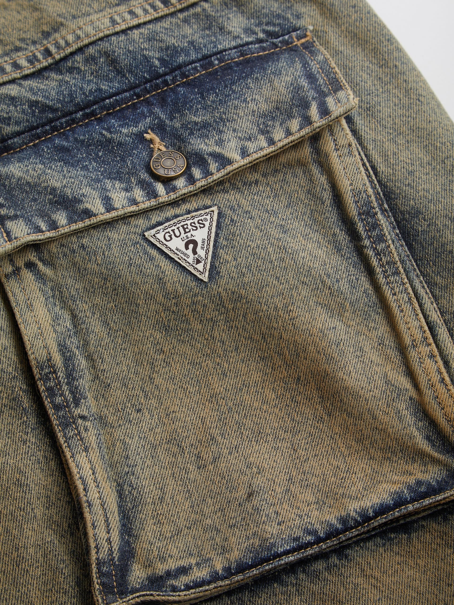 calça jeans folgada com forro de flanela