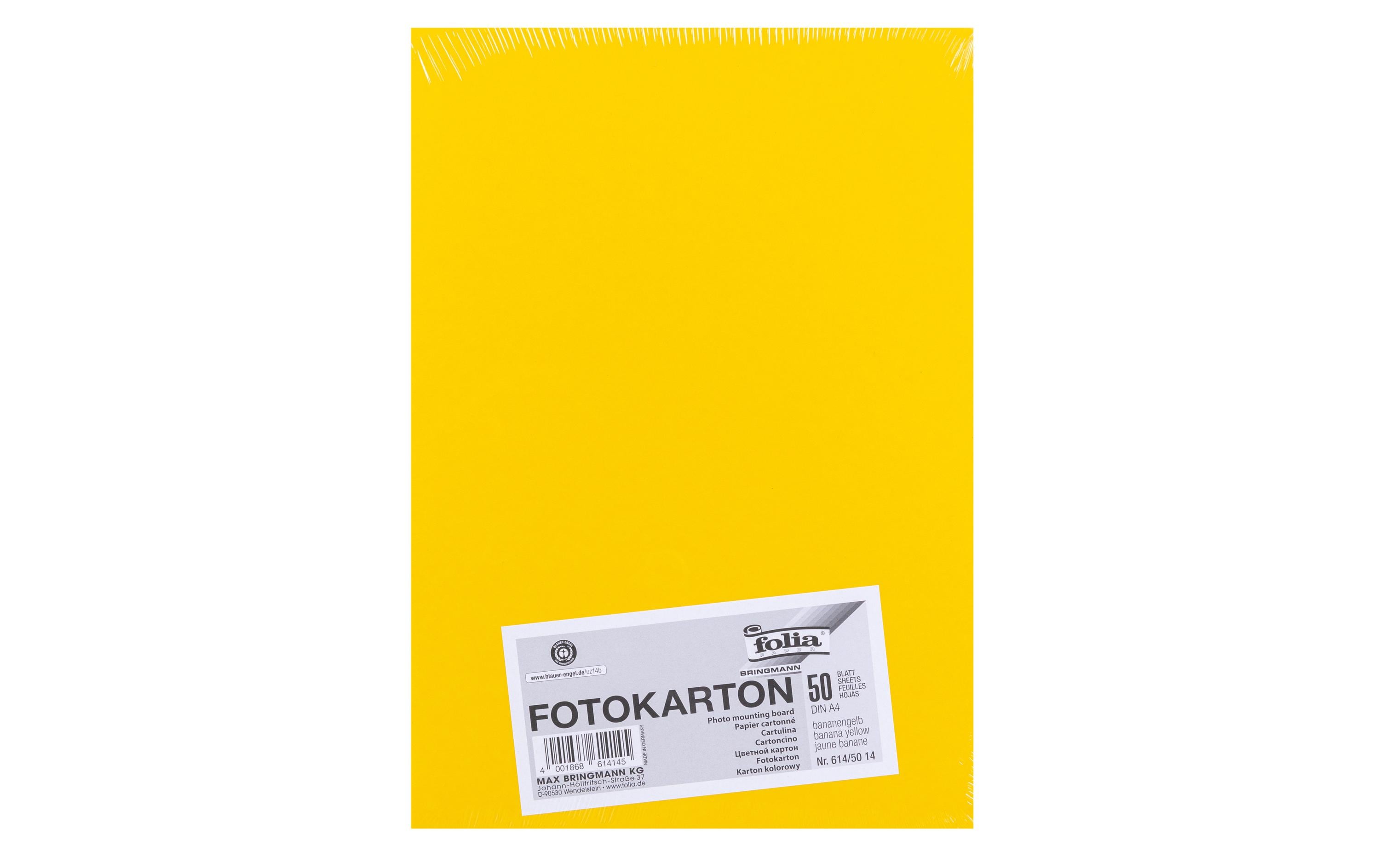 Fotokarton A4, 300 g/m², 50 Blatt, BananengelbFotokarton zum Basteln oder Gestalten