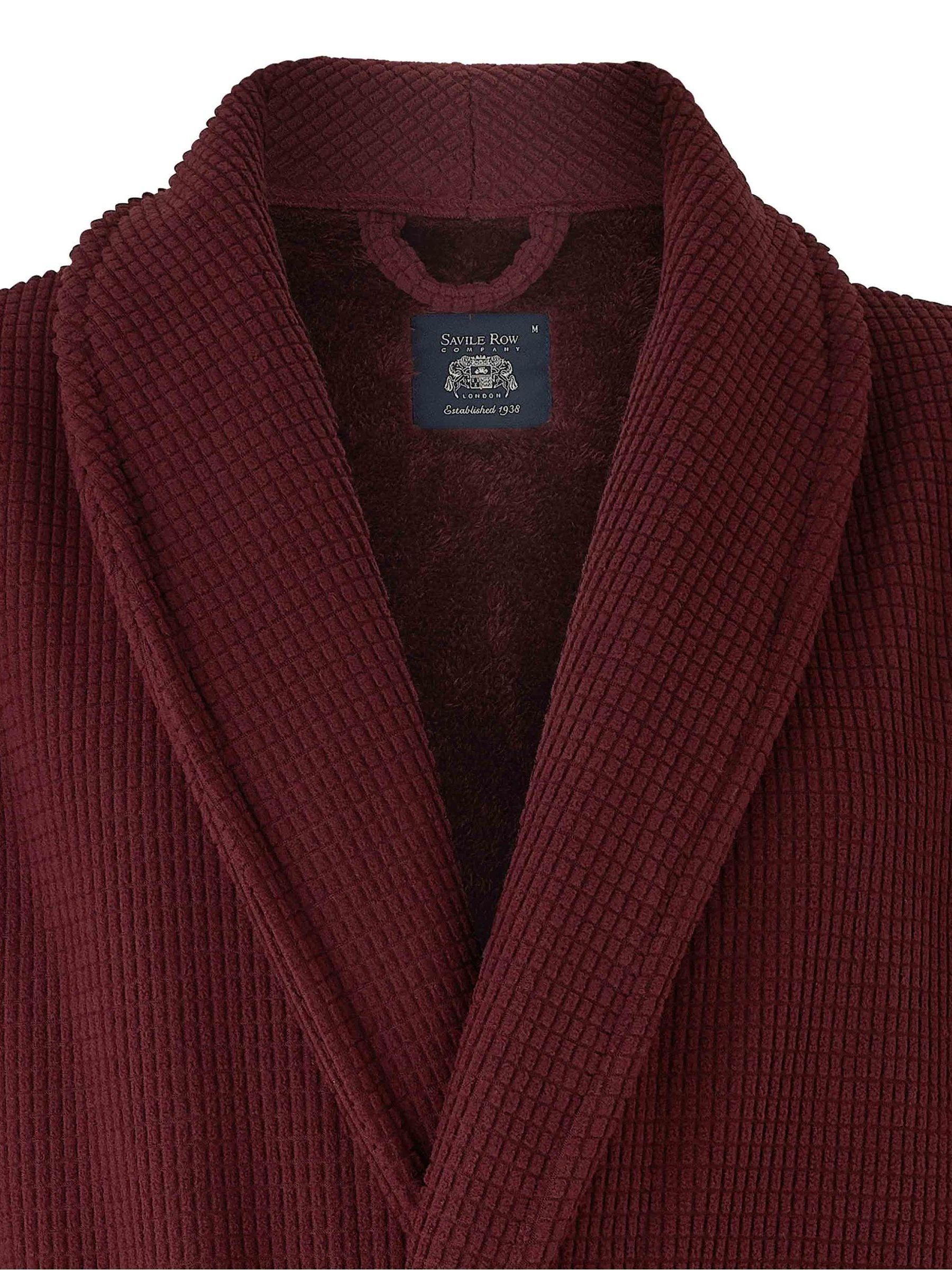 Savile Row Company Red Lightweight Soft Waffle Fleece Dressing Gown