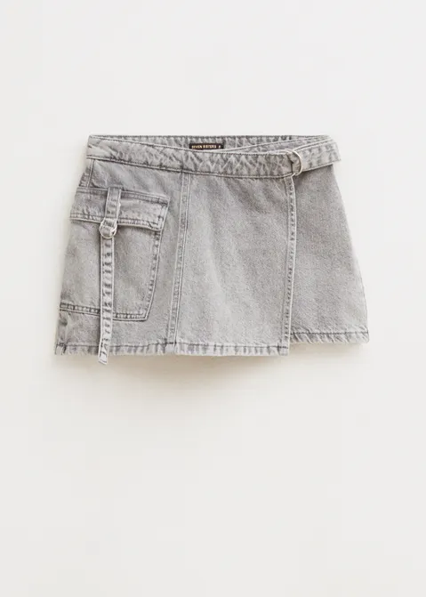 Denim cargo skort grijs (GRS.UM)