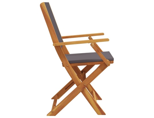 VIDAXL - Chaise pliante Chaises de jardin pliantes lot de 4 tissu et bois massif