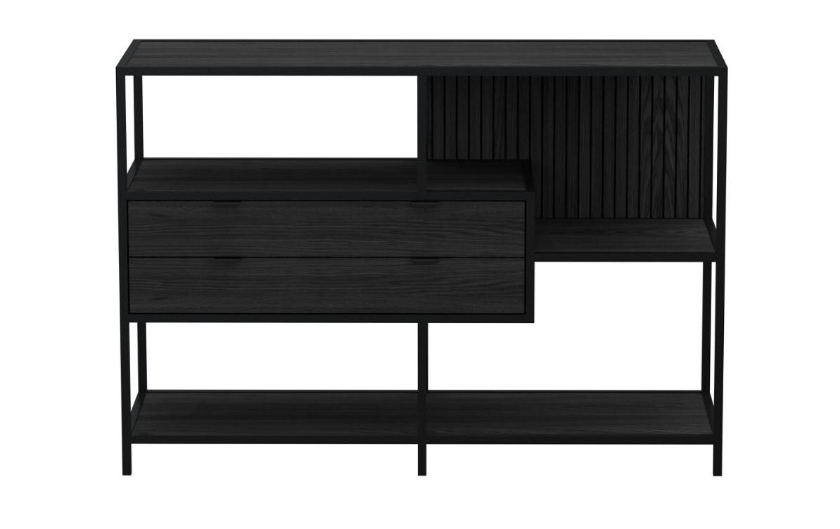 Regal Seaford Schwarz, 114 x 35 x 78 cm<br>TV-Tisch