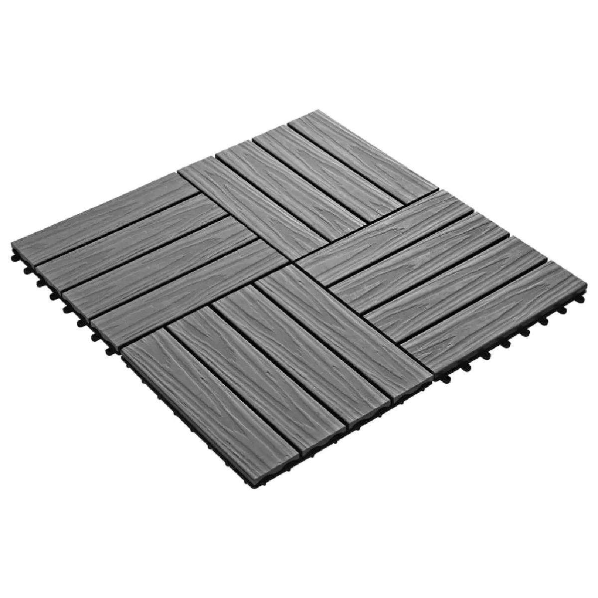 vidaXL Carreau de terrasse en relief - Gris