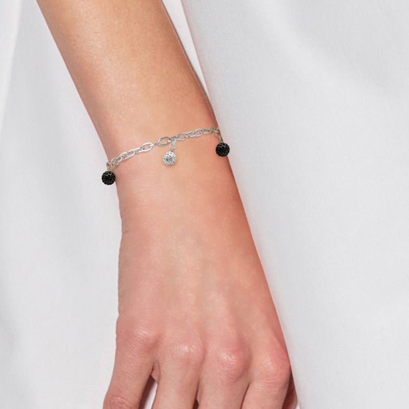 Bracelet - Cristal blanc/noir - Argent 925