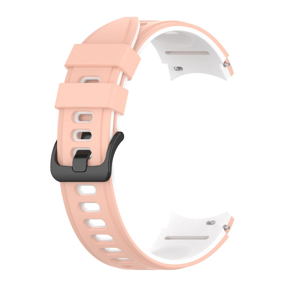 Samsung Galaxy Watch FE (40mm) Soft Silikon Armband Dual Color (Gelenkumfang: 180-220mm) - Rosa / Weiss