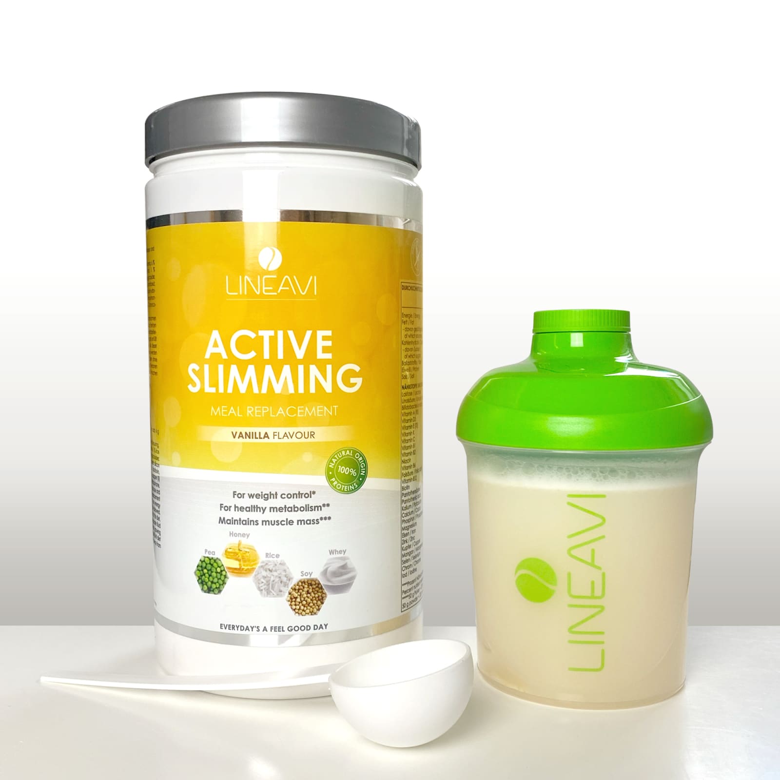 LINEAVI Aktivkost Diät Shake + Shaker - 3x500g - Vanille