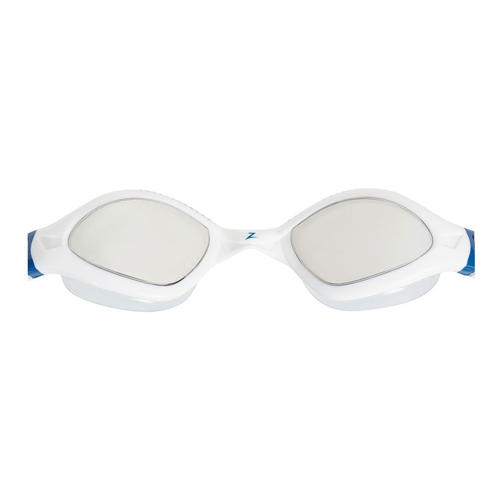 Zoggs TIGER LSR+ LIQUID SKIN RACE MIRROR - Lunettes de natation white blue/mirrored smoke
