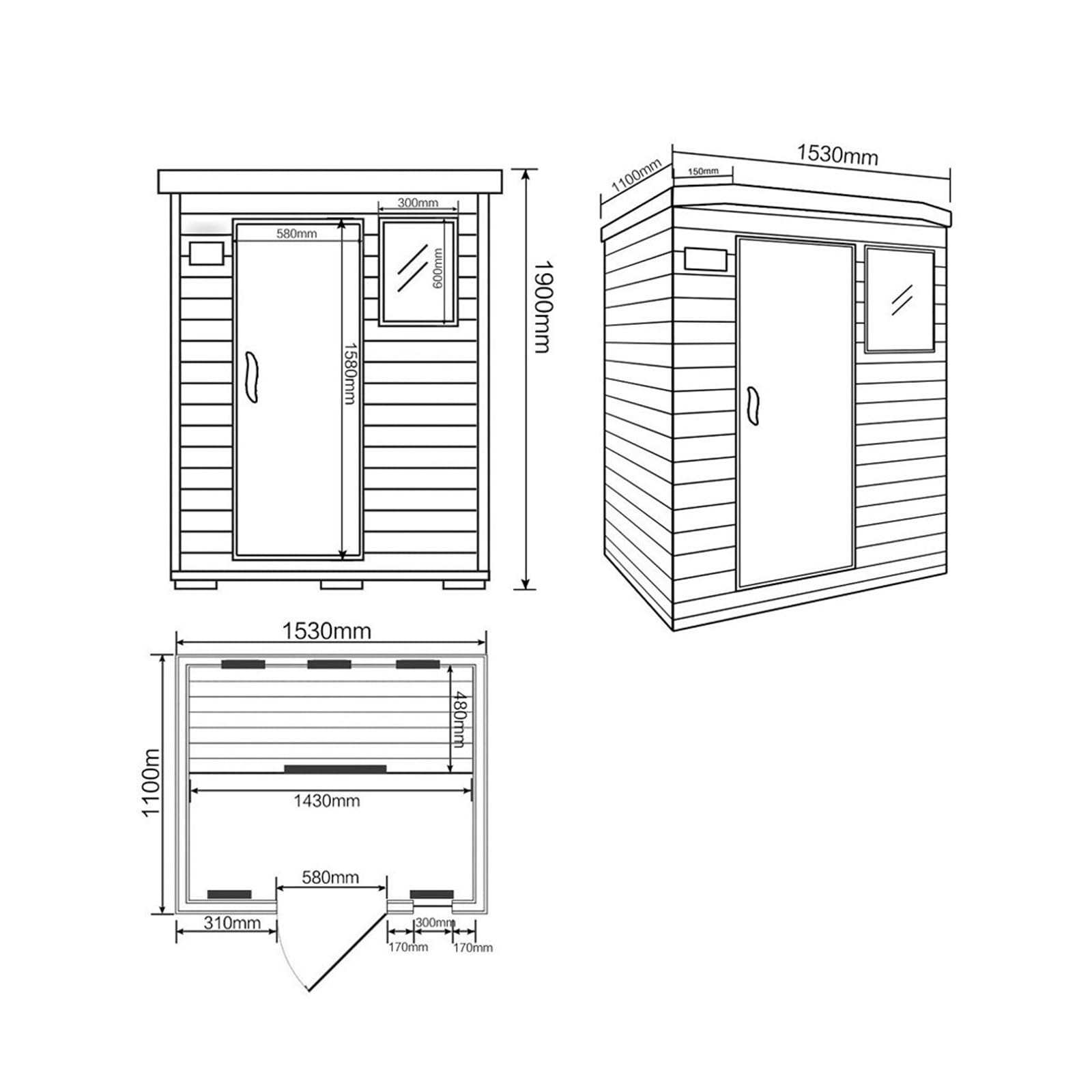 HOME DELUXE Infrarotkabine REDSUN L