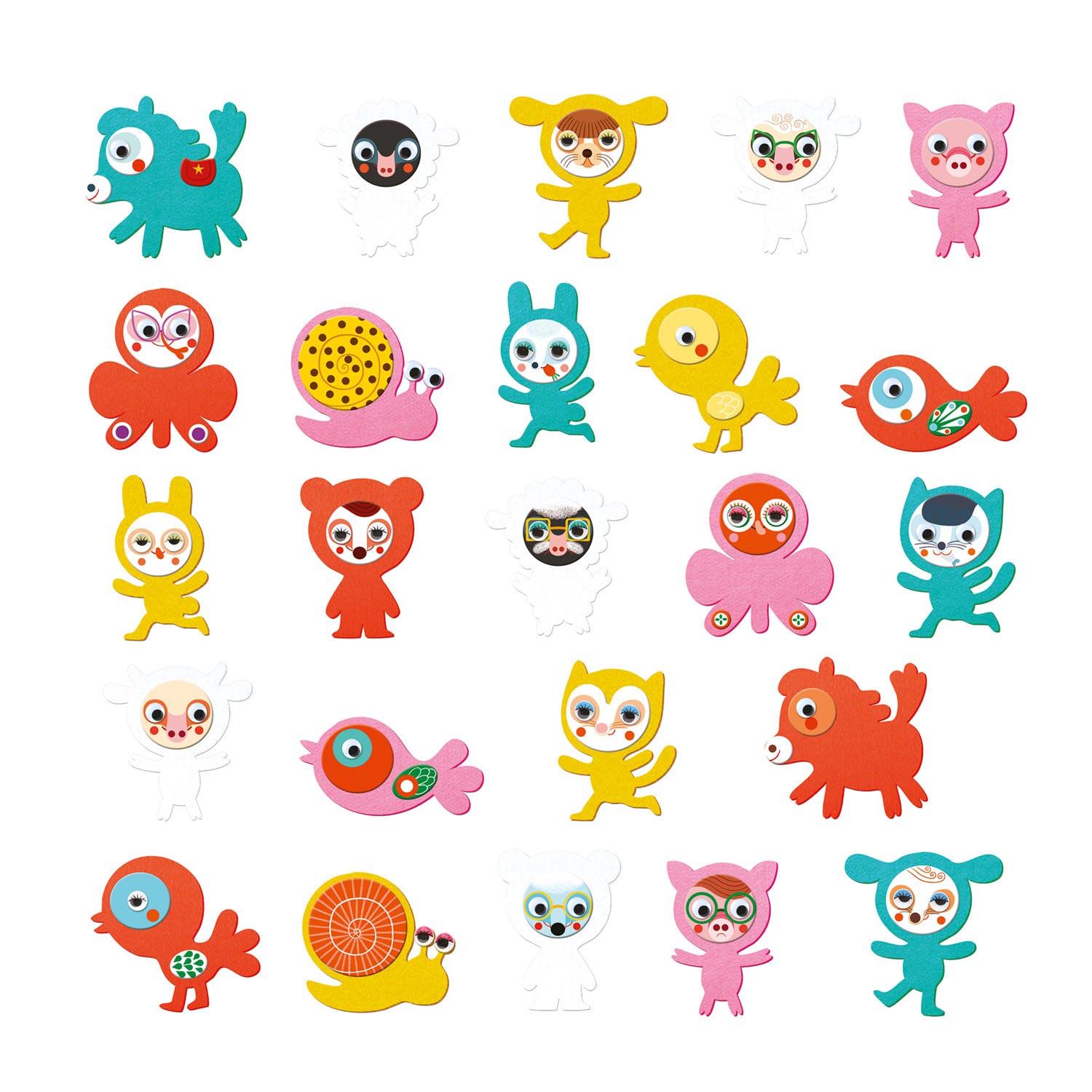 Djeco Knutselset Creatie met Stickers Dieren