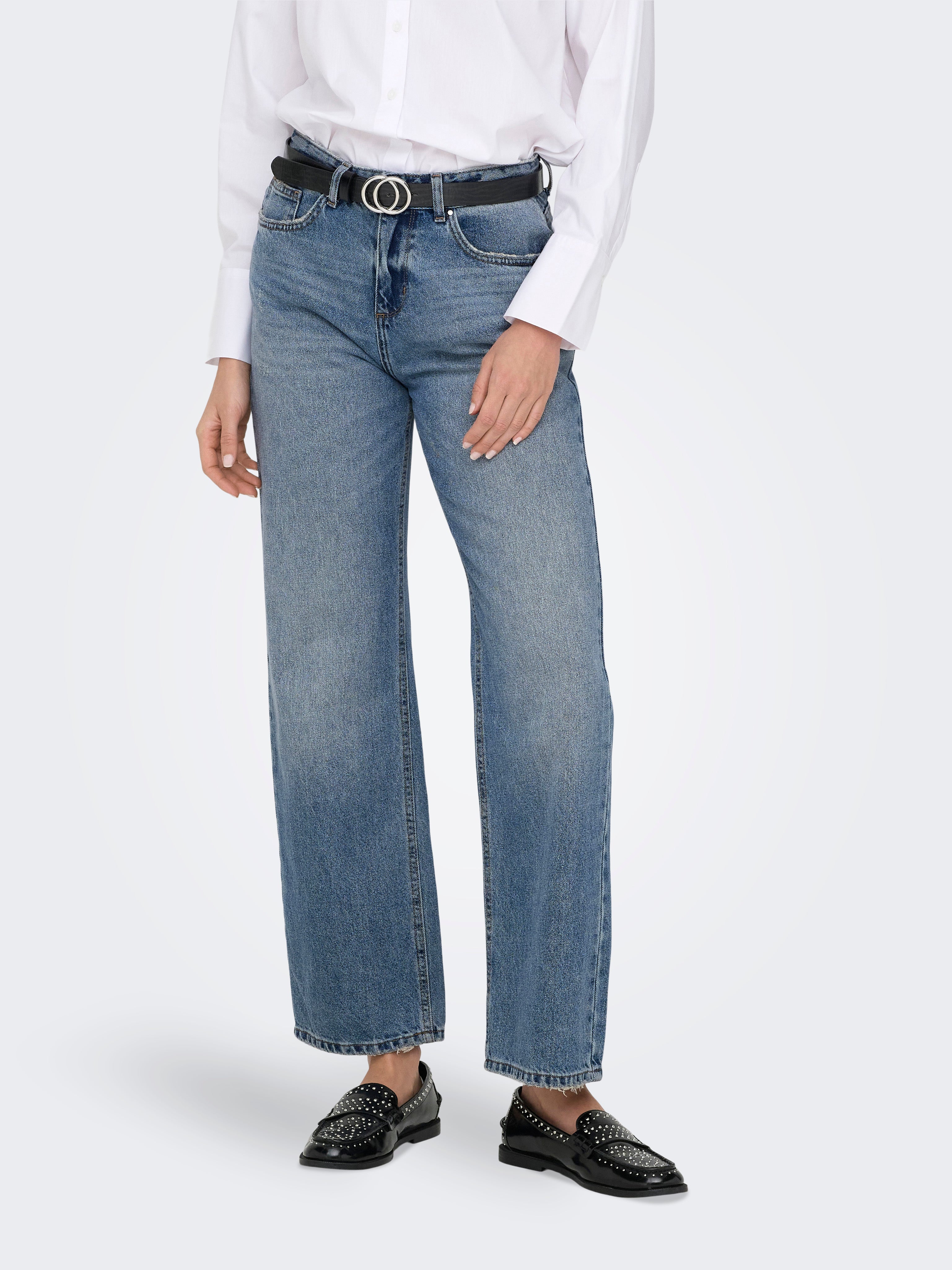ONLELLA Mittlere Taille Gerade geschnitten Jeans Medium Blue Denim