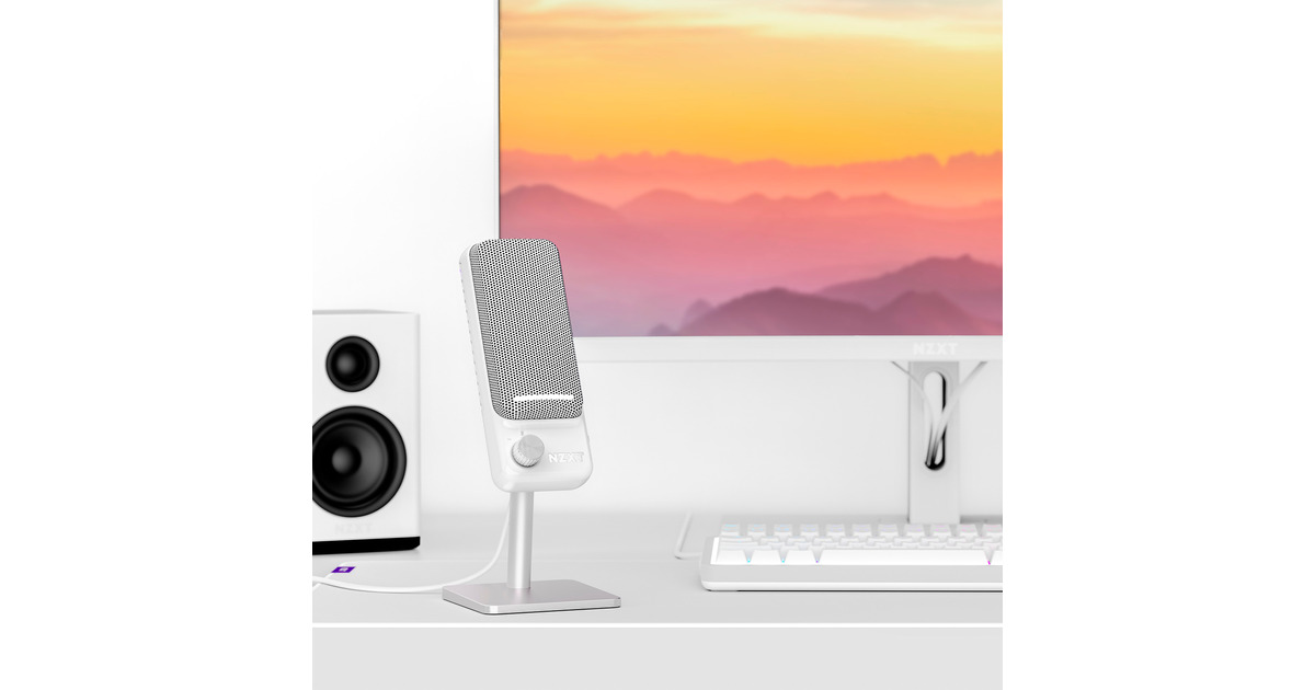 NZXTCapsule Elite microfoon  (Wit, RGB, USB-C)