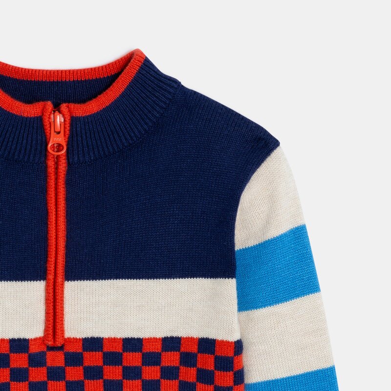 Pull bébé garçon bleu en tricot Catimini Bleu