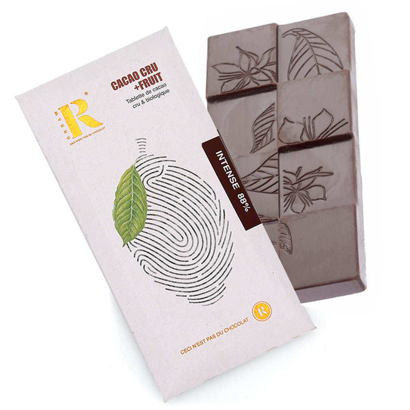 Tablette de chocolat cru (88%) bio et vegan - Intense
