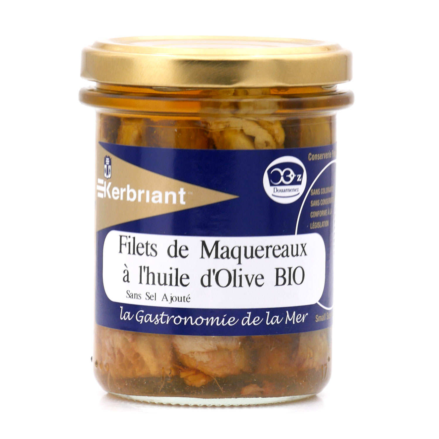 Filets de maquereaux à l'huile d'olive bio - sans sel ajouté