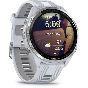 Garmin Forerunner 965 47 mm Sportuhr Steinweiss / Titanium