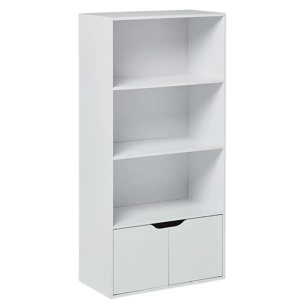Étagère large Adam en bois blanc 4 niches