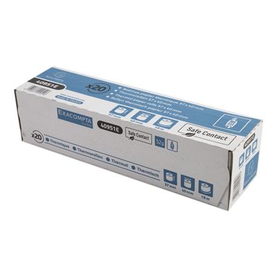 Exacompta - 20 Bobines thermiques - rouleaux TPE Safecontact - 1 pli - 57 x 40 x 12 mm - 18 m