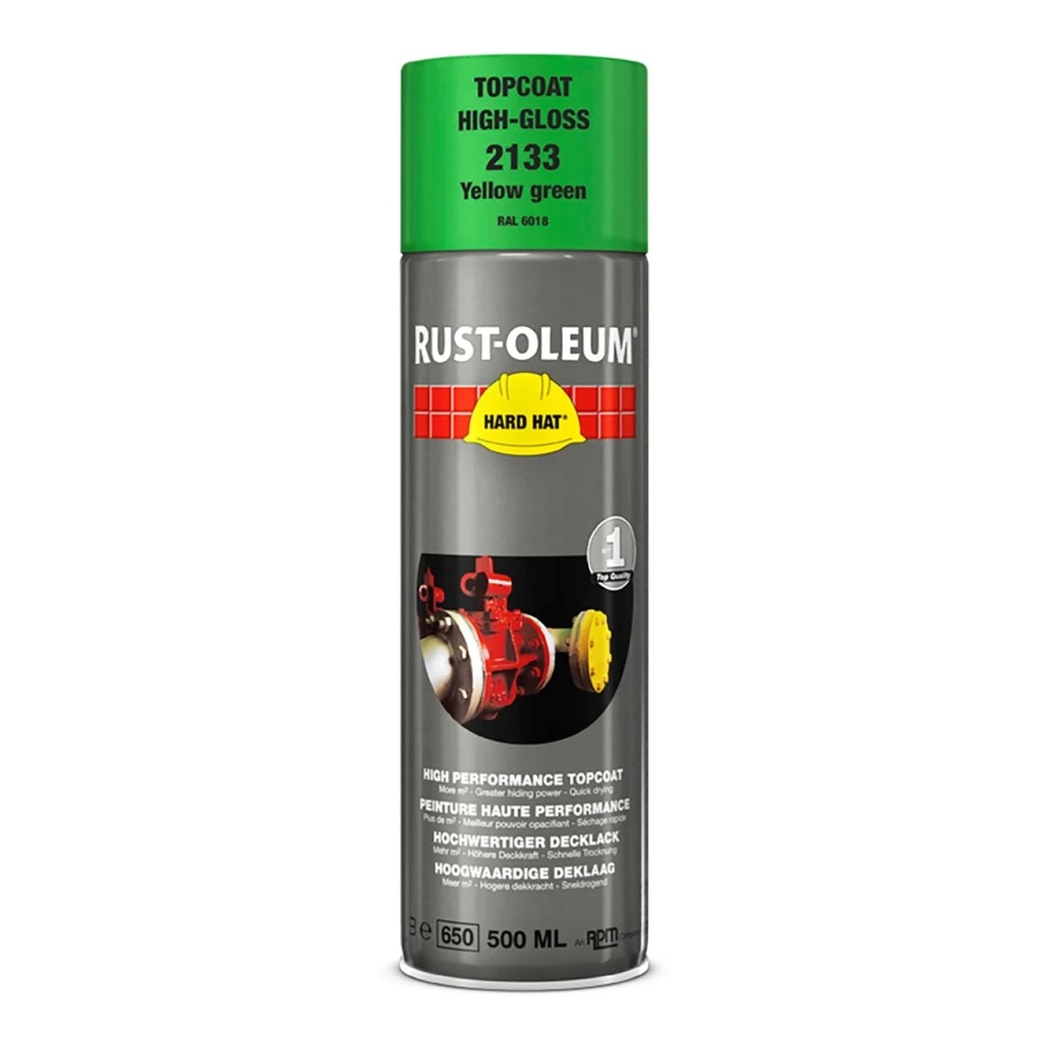 Rust-Oleum Hard Hat 2133 - RAL 6018 geelgroen - 0,5L