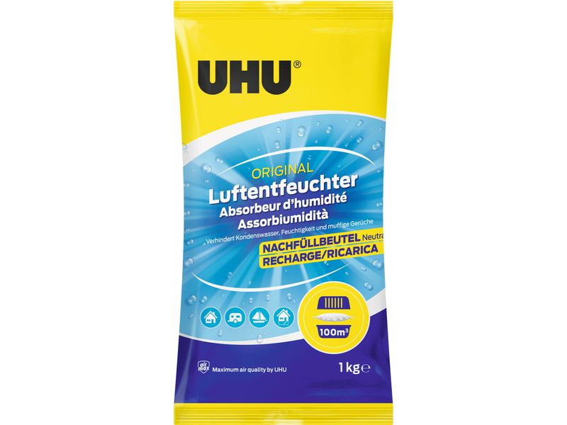 UHU Entfeuchter Original Nachfüllbeutel 1000 g Ersatzbeutel für Luftentfeuchter