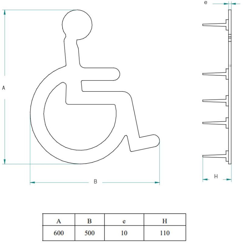 LOGO PMR SANS CADRE EN FONTE À SCELLER