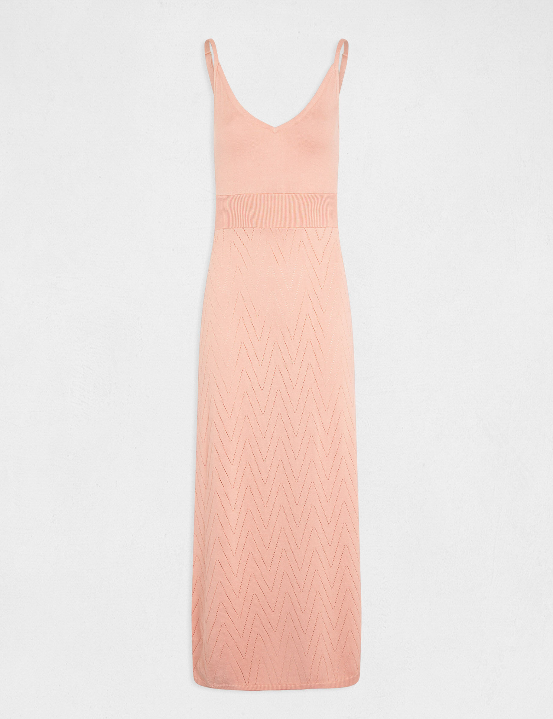 Robe pull longue ajustée à bretelles rose moyen femme - rose_moyen