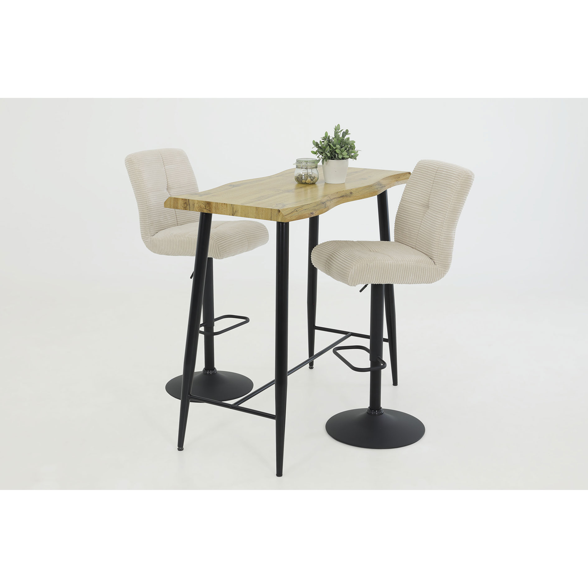 Barhocker - creme-schwarz - Breitcord