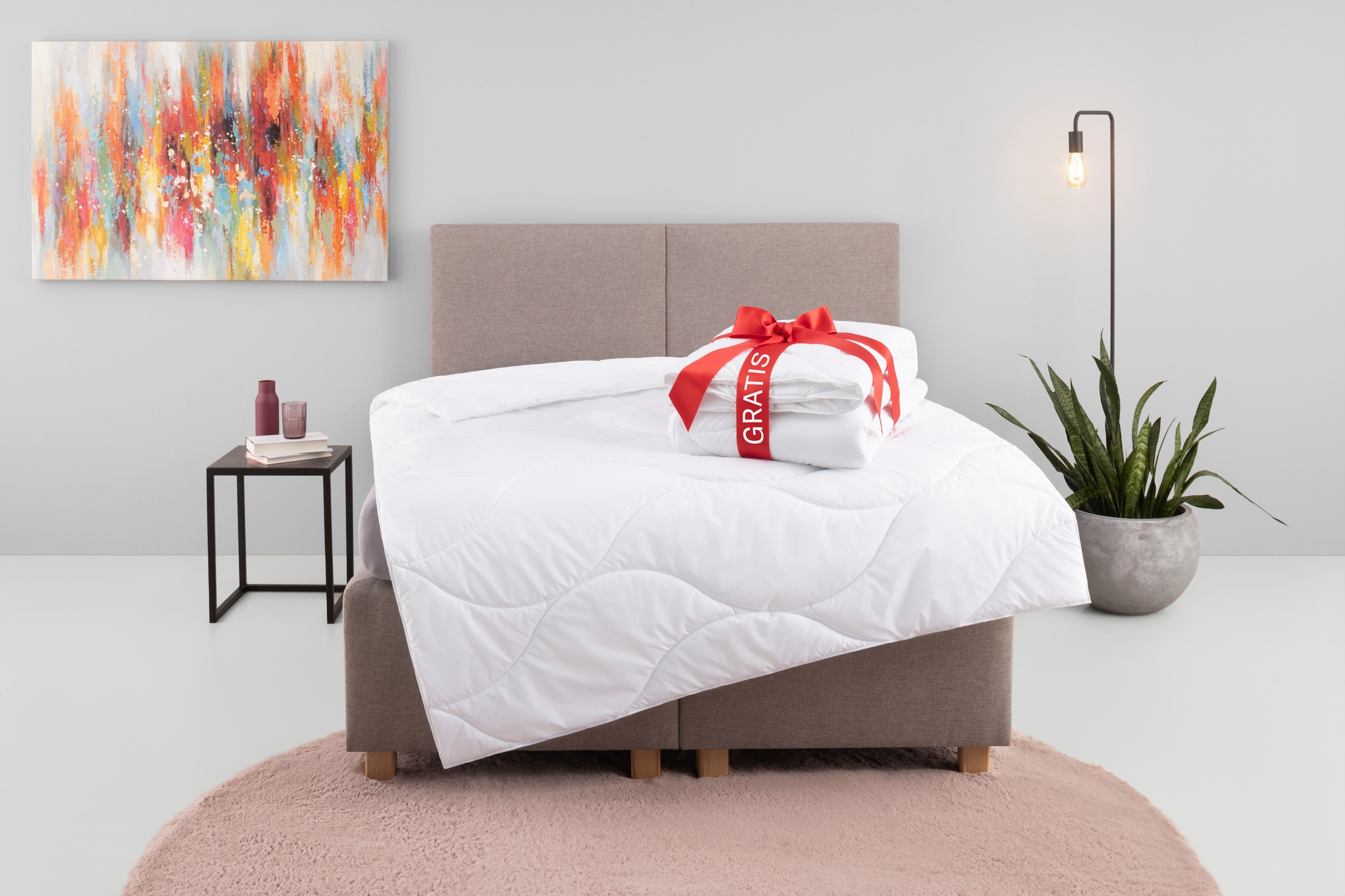 my home Microfaserbettdecke »Caelan, kaufe eine Decke - erhalte die Leichtbettdecke gratis dazu!« leicht Füllung 100% Polyester 1 Stk. tlg. Bettdecke 135x200 cm und 155x220 cm, Sommer, Winter