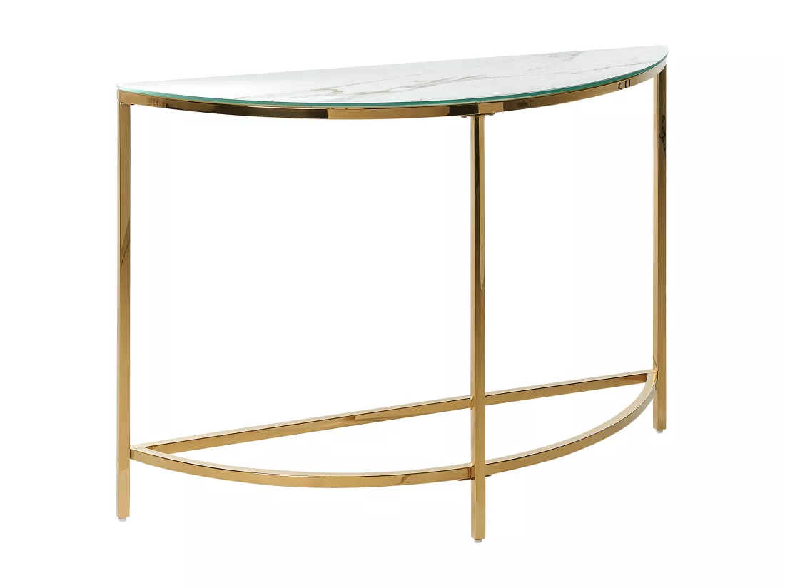 Console ORITA Verre de sécurité Marbre blanc
