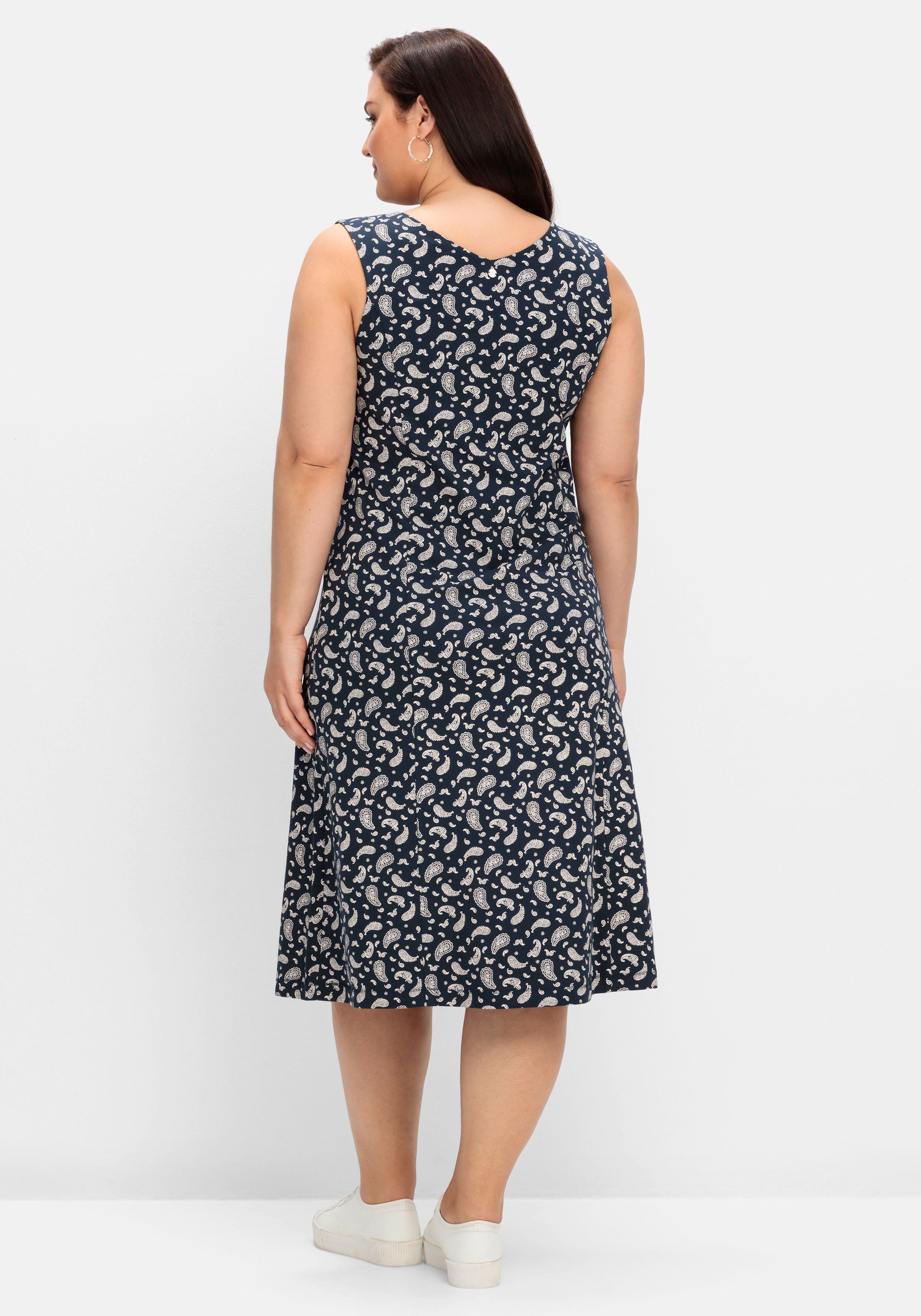 Jerseykleid in Midilänge, mit Paisleydruck