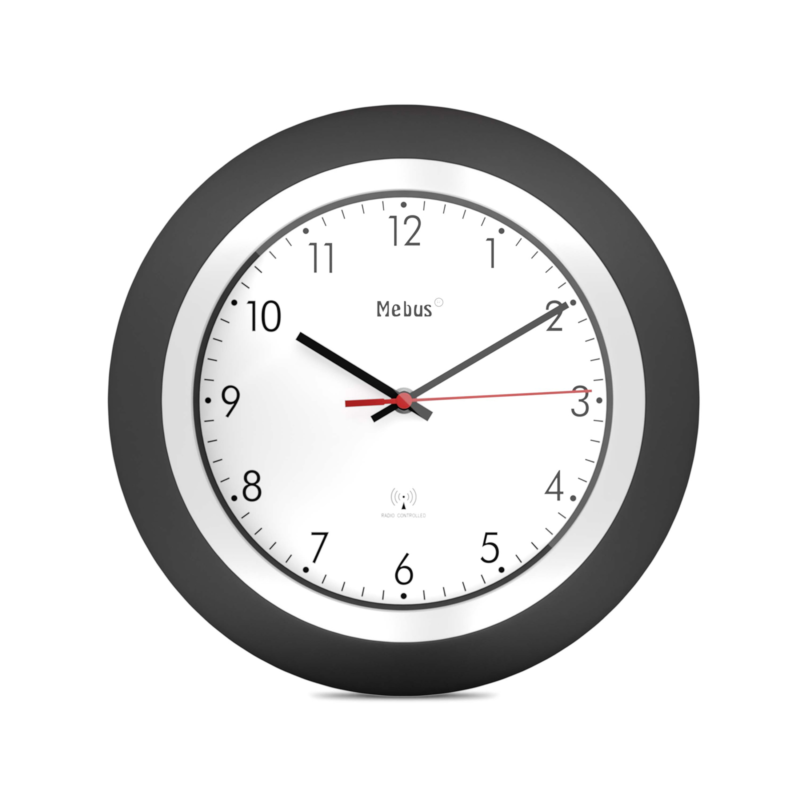 Funk-Wanduhr - schwarz - Ø 30 cm