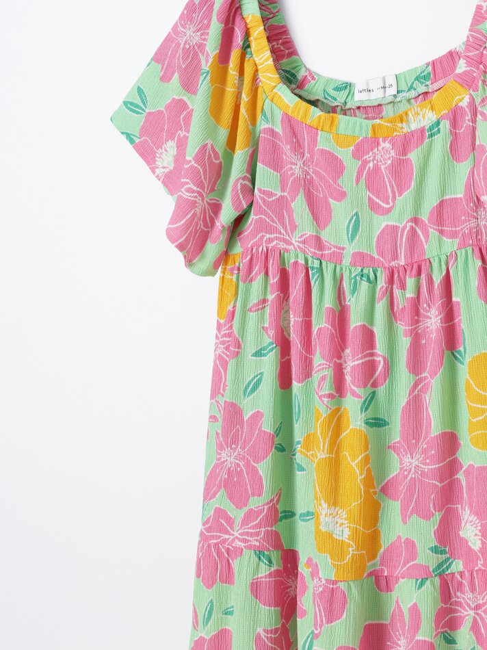 Vestido longo estampado - Esverdeado