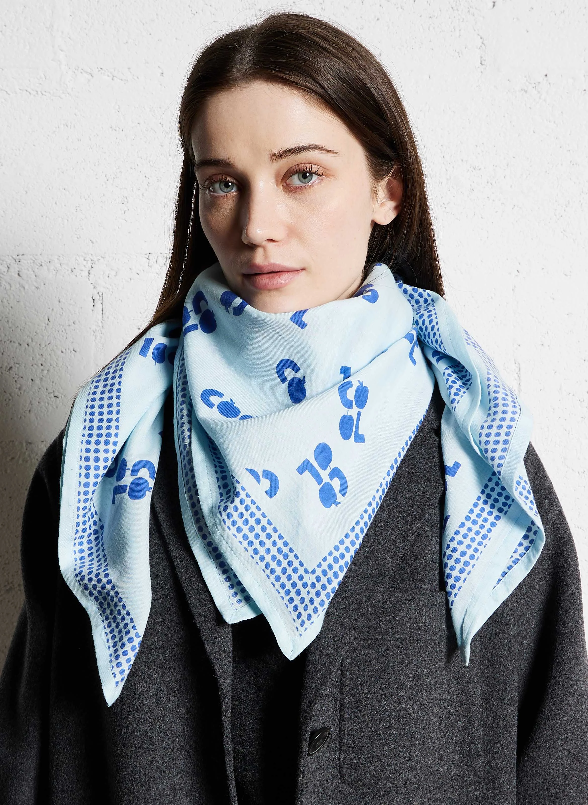 LATIKA - Foulard en coton imprimé | Bleu