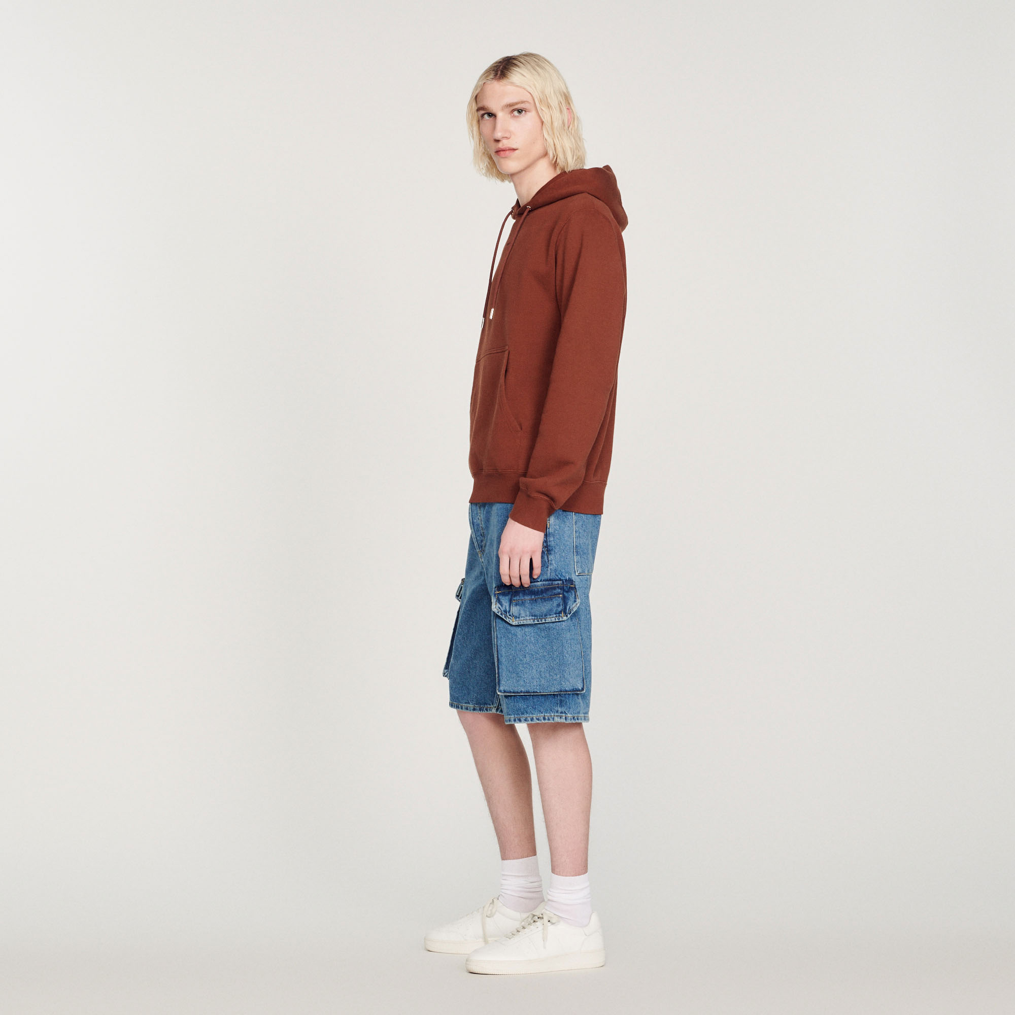 Hoodie Homme brode en coton biologique